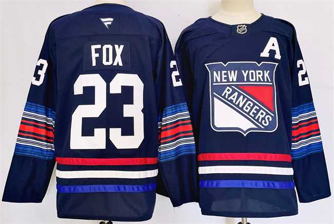 Men%27s New York Rangers #23 Adam Fox Navy 2024-25 Stitched Jersey